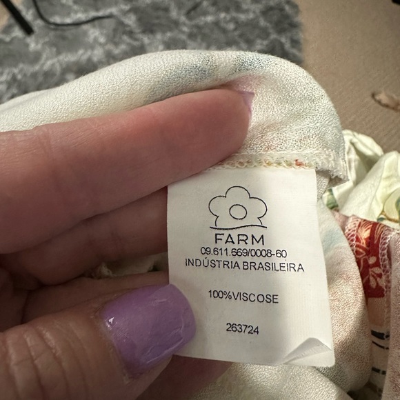 Farm Rio dress with cut outs. EUC. Ivory with floral print. Cold shoulder S - Picture 11 of 13